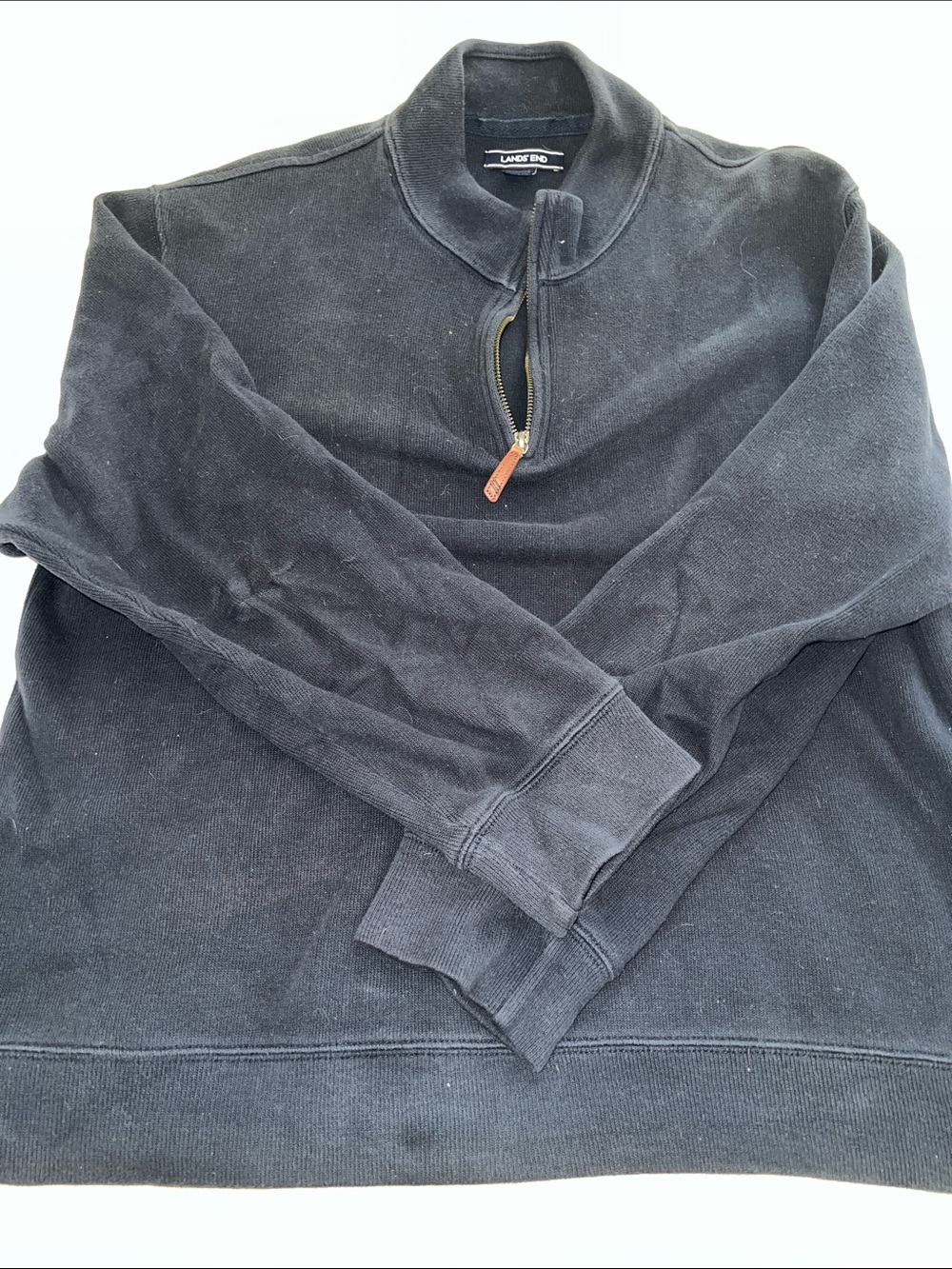 Lands' End Men's navy  Half-Zip Pullover Sweater